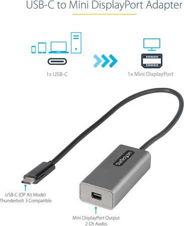 Actual product image StarTech USB C to mDP Adapter (USB-C, 30.60 cm)