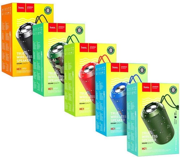 Actual product image Hoco Bluetooth speakers wireless speaker HC1 camouflage green (4 h, Rechargeable battery operated)