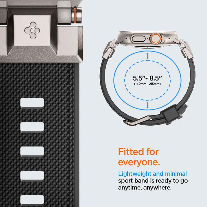 Productafbeelding Spigen DuraPro Armor Apple Watch 4/5/6/7/SE 42/44/45/49 mm czarny/zwart AMP06065 (35 mm, Thermoplastisch polyurethaan (TPU), Nylon)