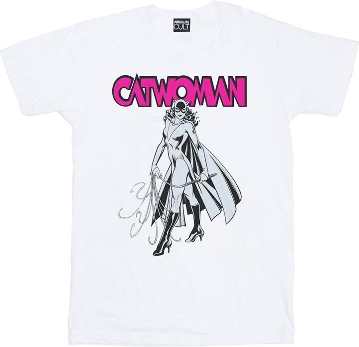Actual product image Womens/Ladies Catwoman Whip Cotton Boyfriend T-Shirt (3XL)