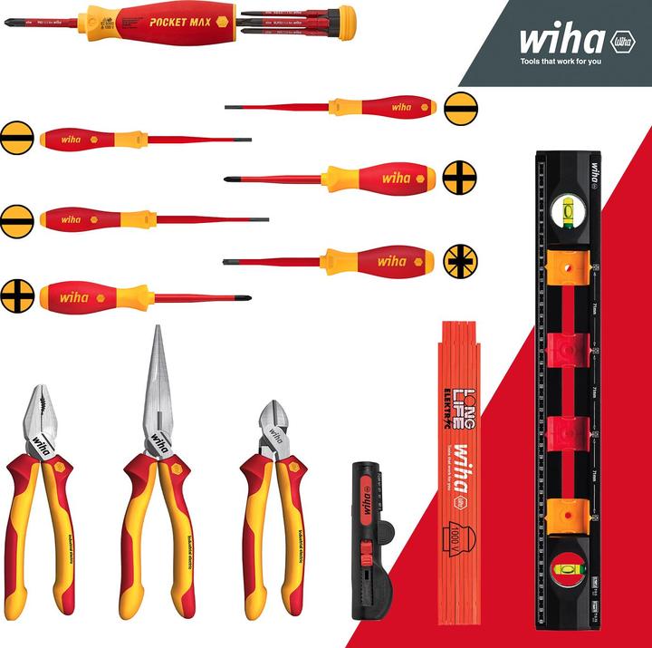 Image du produit Wiha Mallette à outils Basic Set L electric, 18 pièces (18 pièces)