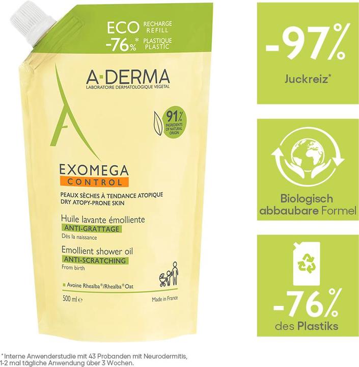 Produktbild A-Derma EXOMEGA CONTROL Reinigungsöl Refill Öl (Reinigungslotion, 500 ml)