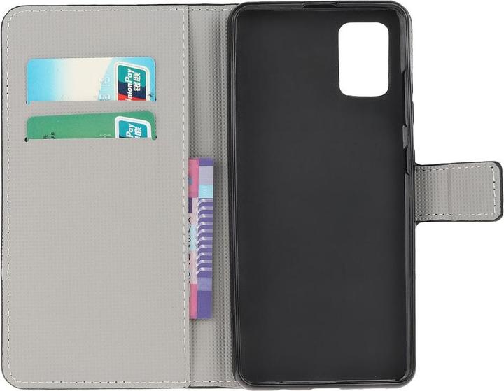 Produktbild Cover-Discount Galaxy A51 - Leder Hülle Kartenfach Schmetterlinge schwarz (Samsung Galaxy A51)