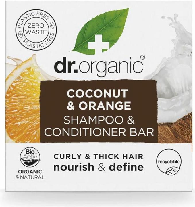 Dr. Organic Dr Organic Coconut & Orange Shampoo & Conditioner Bar for Nourishing Curly & Thick Hair 75g (Festes Shampoo)