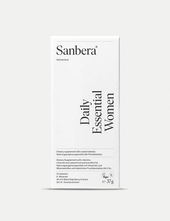 Nährwerte und Zutaten Sanbera Daily Essential Women (90 Stück, Tabletten)