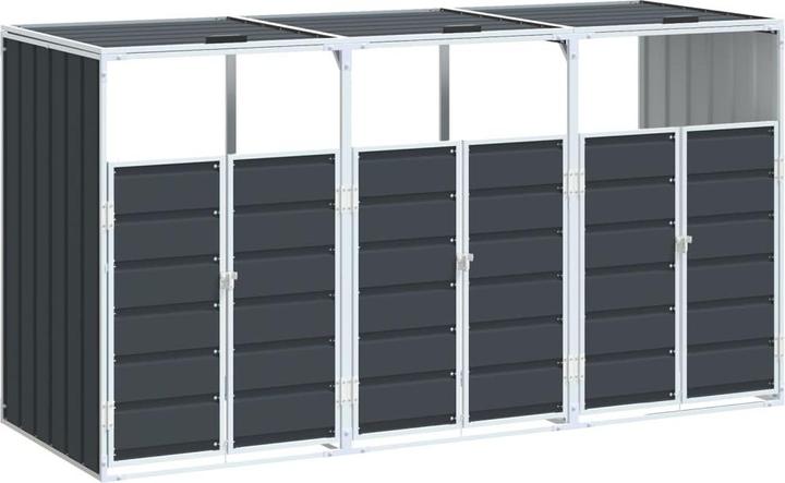 Produktbild VidaXL Mülltonnenbox für 3 Tonnen Anthrazit 216x81x115 cm Stahl