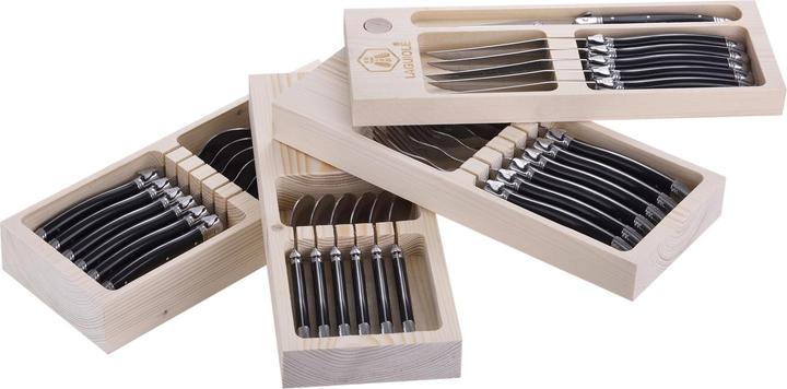 Immagine prodotto Laguiole 24 pezzi TAGLIERE 4 STRATI SCATOLA IN LEGNO (24 Pezzo/i, Set di posate)