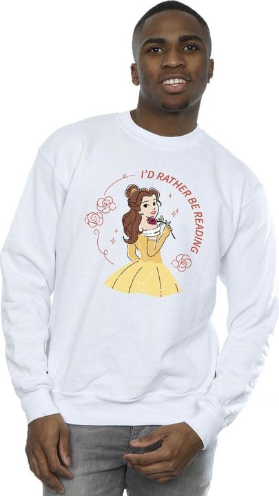 Actual product image Disney Mens Beauty And The Beast I'd Rather Be Reading Cotton Sweatshirt (M)