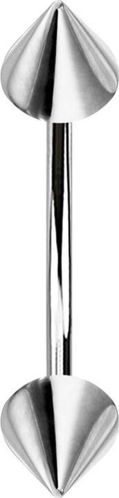 Image du produit Star Piercing Micro banane argent avec deux cônes (sans laiton, Acier chirurgical 316L)