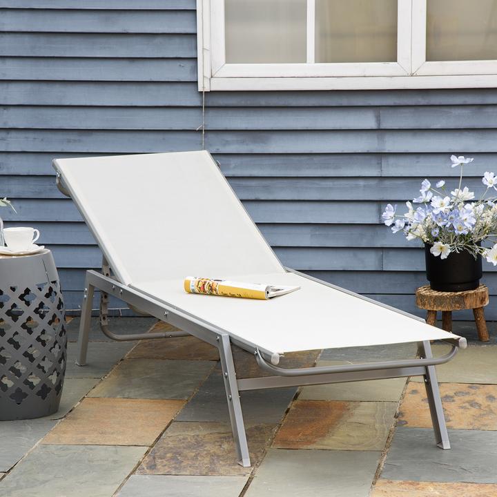 Immagine prodotto Outsunny Lettino da giardino con schienale regolabile (170 cm)