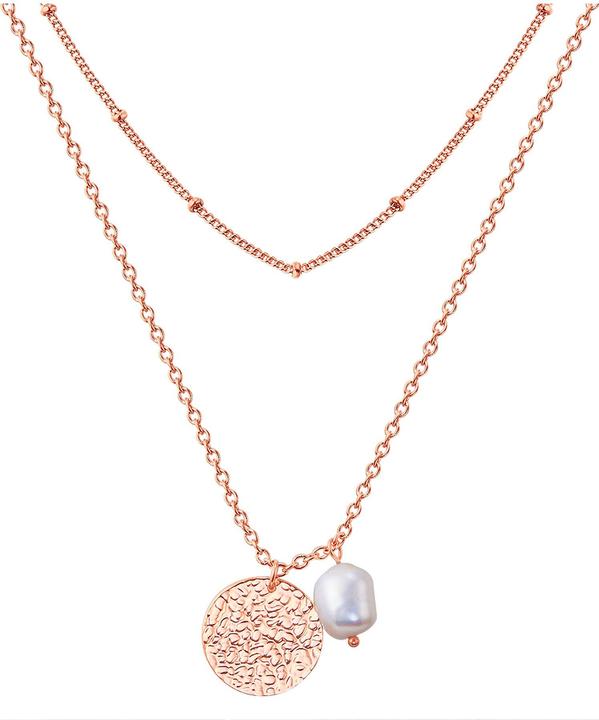 Immagine prodotto Valero Pearls Catena da donna in acciaio inossidabile con perle d'acqua dolce coltivate in oro rosa 38,0/40,0 cm (Acciaio inossidabile, 40 - 45 cm)