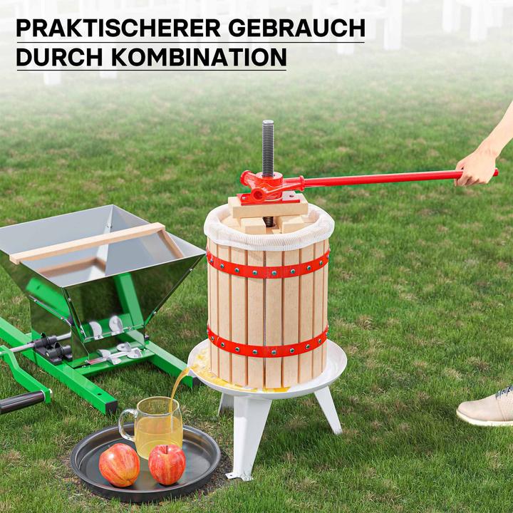 Produktbild Wiltec Set 18L Obstpresse Presstuch Obstmühle 7L Weinpresse Saftpresse