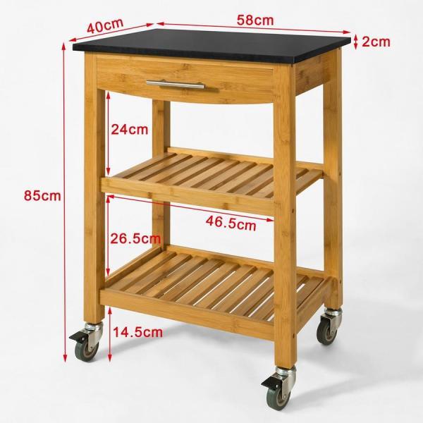 Actual product image SoBuy Kitchen trolley with granite worktop