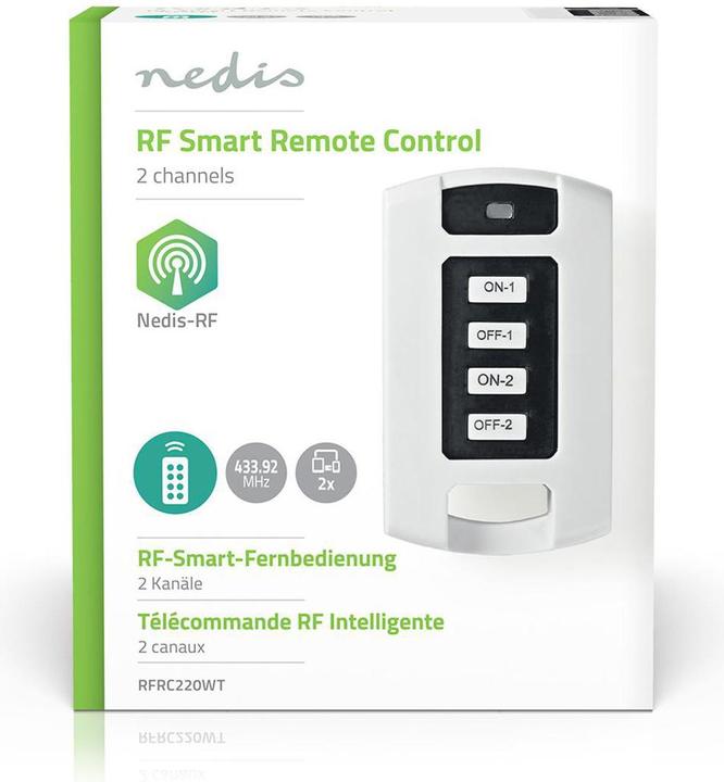 Produktbild Nedis RF Remote control 2 channels - White (Universal Fernbedienung, Radio Frequency (RF))