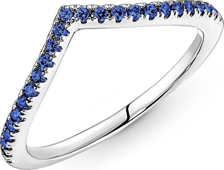 Produktbild Pandora Sparkling Wishbone Blue Ring (50, 925 Silber)