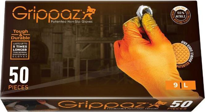 Immagine prodotto Grippaz 246 Guanti in nitrile arancione 50 pezzi O (M)