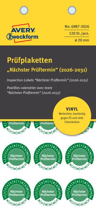 Image du produit Avery Plaquettes de contrôle