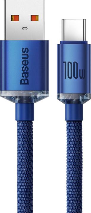 Produktbild Baseus Crystal Shine Series Fast Charging Data Cable USB to Type-C 100W 2m Blue (2 m, USB 2.0)