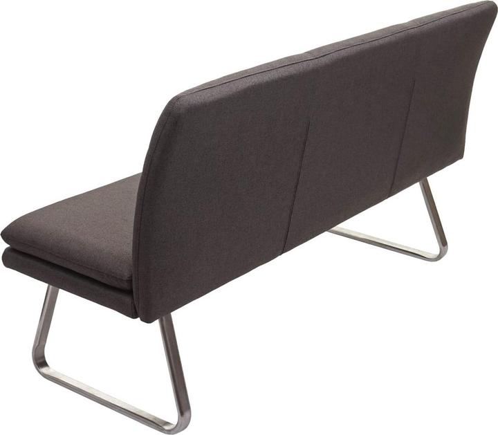 Immagine prodotto Swisshandel24 Panca, panca per sala da pranzo panca imbottita, schienale in tessuto/tessuto acciaio inox (160 cm)