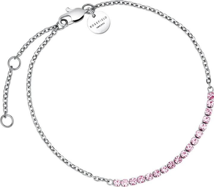 Rosefield Tennis Light Rose Bracelet Silver Armband (19.50 cm, Rhodium plattiert Edelstahl 316L)