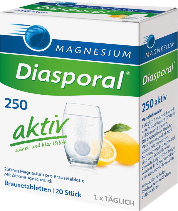Produktbild magnesium diasporal Magnesium-Diasporal 250 aktiv Brausetabletten, 20 St. Tabletten (20 Stück, Brausetablette)