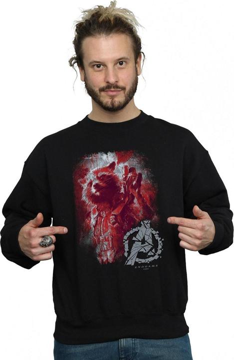 Actual product image Mens Avengers Endgame Rocket Brushed Cotton Sweatshirt (M)