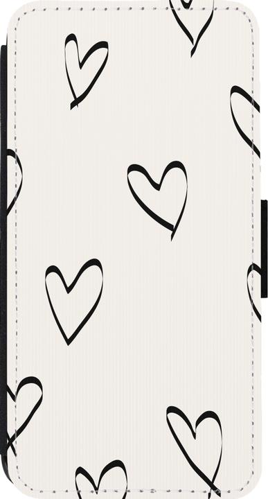 Produktbild PhoneLook Hülle Wallet schwarz Valentine 2023 minimalist hearts (Apple iPhone 14 Pro)