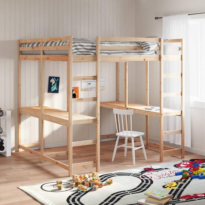 Image du produit VidaXL Lit mezzanine avec bureau & échelle (160 x 200 cm)
