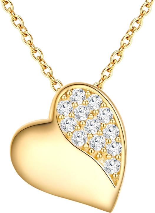 Rafaela Donata Damen Herz Sterling Silber Zirkonia Gelbgold 40,0 cm Basiskette + 5,0 cm Verlängerung - 33778 (Sterling Silber, 40 - 45 cm)