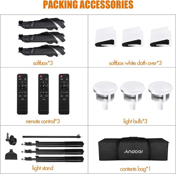 Produktbild Andoer Softbox-Beleuchtungsset 85 W (Softbox)