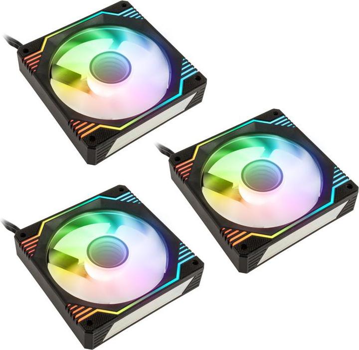 Produktbild Kolink Umbra X 120mm ARGB High Performance PWM Fan Triple Pack - Black (120 mm, 3 x)