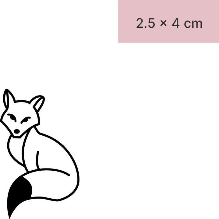 Actual product image minink Temporary tattoo - Fox with sharp tail tip
