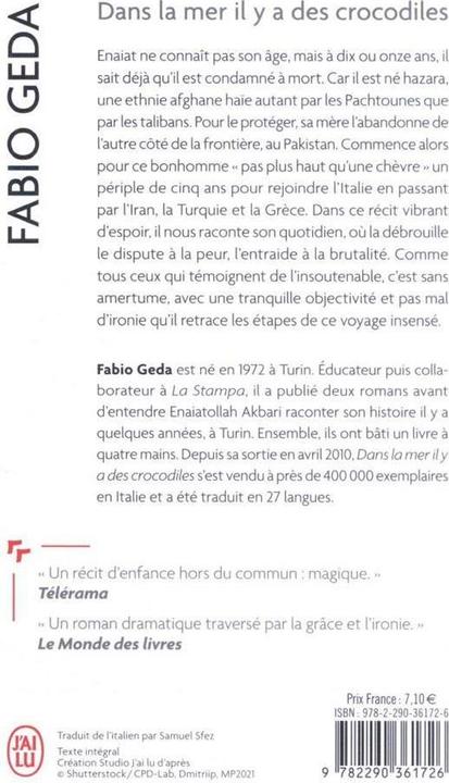 Immagine prodotto Dans la mer il y a des crocodiles (Francese, Geda Fabio, Akbari Enaiatollah, 2022)