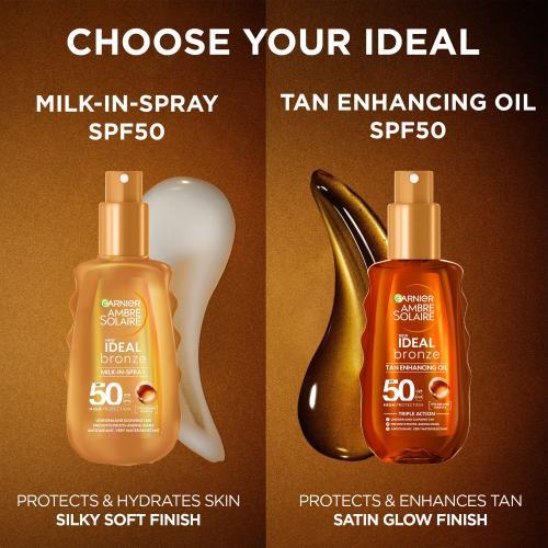 Produktbild Garnier Ambre Solaire Ideal Bronze Milk-In-Spray (Sonnenspray, SPF 50, 150 ml)