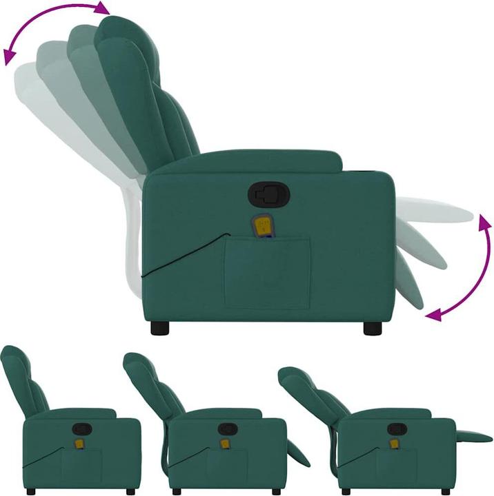 Image du produit VidaXL Fauteuil de massage vert foncé Tissu,Couleur : vert foncé,Matériaux