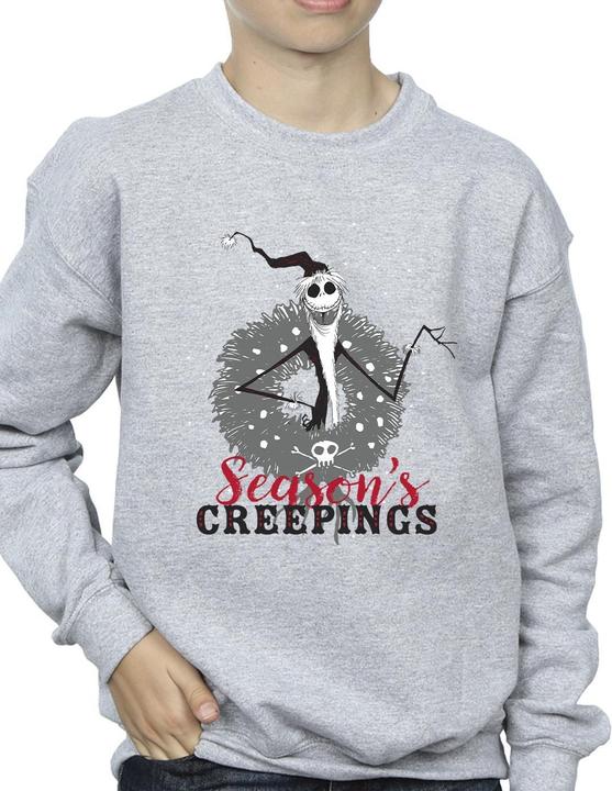 Actual product image Disney Boys The Nightmare Before Christmas Seasons Creepings Wreath Sweatshirt (140, 146)