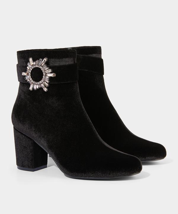 Produktbild Joe Browns Velvet Diamanté Buckle Chunky Ankle Boots (36)