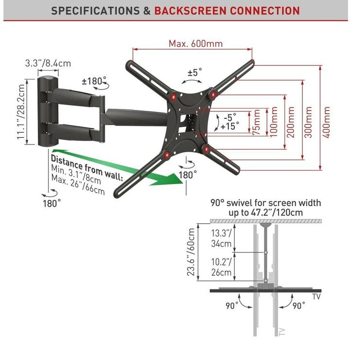 Produktbild Barkan WH 443 (Wand, 75", 43 kg)