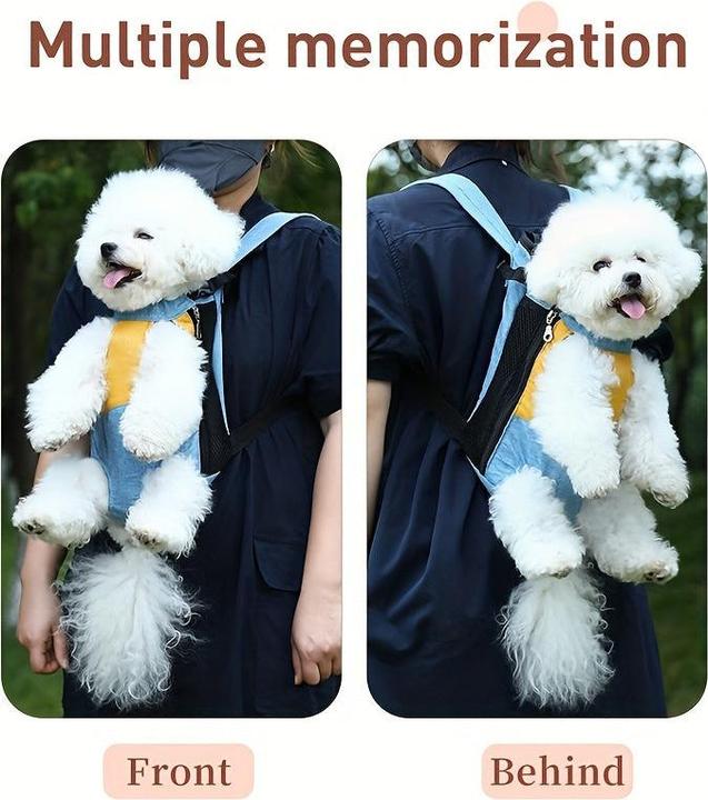 Actual product image Alopini Adjustable pet backpack for dogs and cats, comfortable fit, polyester material with (Dog, Cat, Breathable)