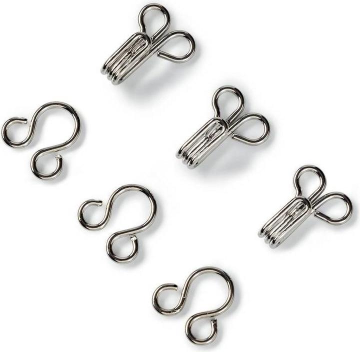 Produktbild Prym Federhaken und augen, silber Nr. 3, Karte 12 Stk.