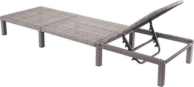 Image du produit Swisshandel24 Poly-Rattan Bain de soleil, Relax Bain de jardin - Basic gris, Coussin gris foncé (198 cm)