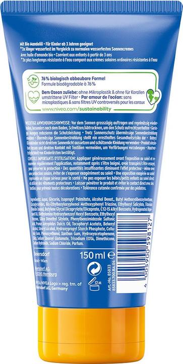Produktbild NIVEA Sun Kids Protect & Play Sonnenlotion (Sonnenlotion, SPF 50+, 150 ml, 181.80 g)