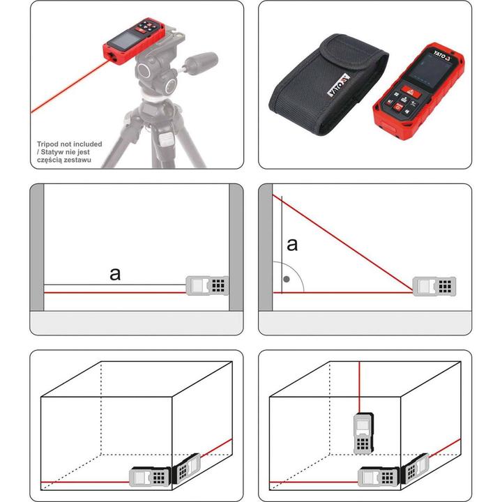 Produktbild Yato Profi Laser-Entfernungsmesser 0,2-40m (40 m, 670 nm)