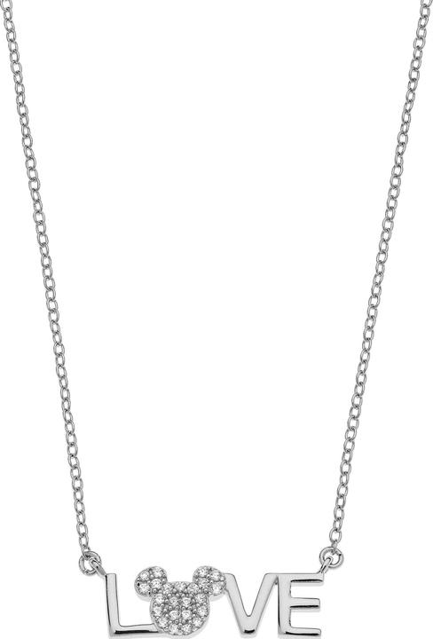 Disney Halskette Mickey Mouse LOVE, 925 Sterling Silber (925er Silber, 35 - 40.5 cm)