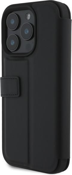 Actual product image BMW BMBKP16L23RMRLK iPhone 16 Pro 6.3" czarny/black bookcase Signature Leather Wordmark (Apple iPhone 16 Pro)