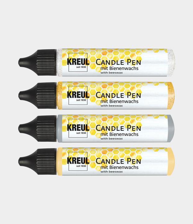 Actual product image Kreul Candle Pen Set of 4, Wax Colour (Gold, Silver, Glitter gold, Glitter Silver, 116 ml)