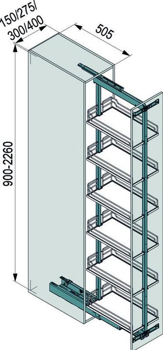 Actual product image Peka Metall Standard larder pull-out system