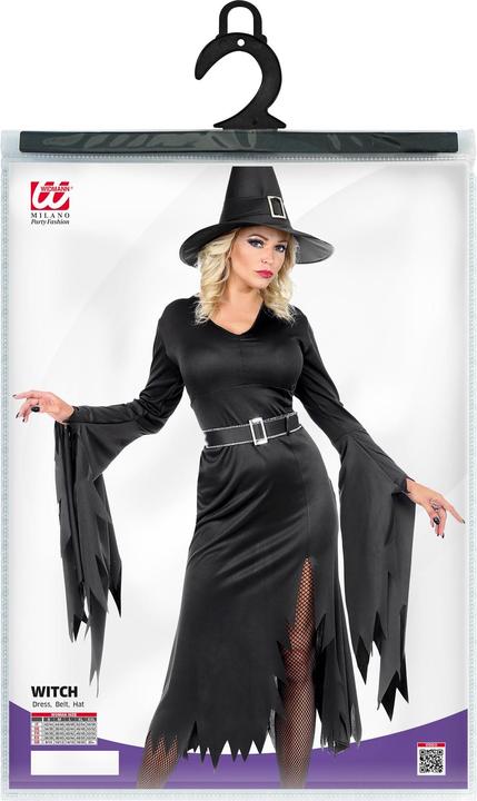 Actual product image Widmann Mathilda witch costume with dress, belt and hat (XS)
