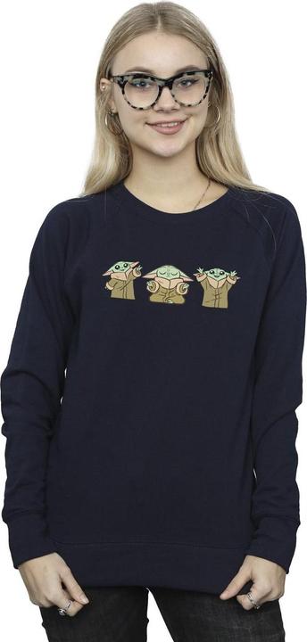 Actual product image Star Wars Womens/Ladies The Mandalorian Grogu Poses Sweatshirt (XXL)