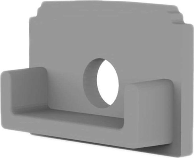 Actual product image Isoled End cap E211 for LED drywall profile termination, with cable gland, 1pc